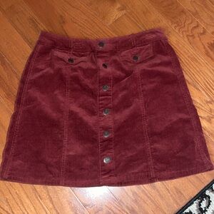 Maroon corduroy skirt